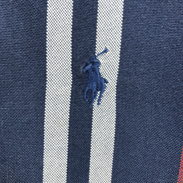 Ralph Lauren Multi-Stripe Long Sleeve Button-Down Striped Shirt, Men's XL cotton navy blue type Vintage Second Hand