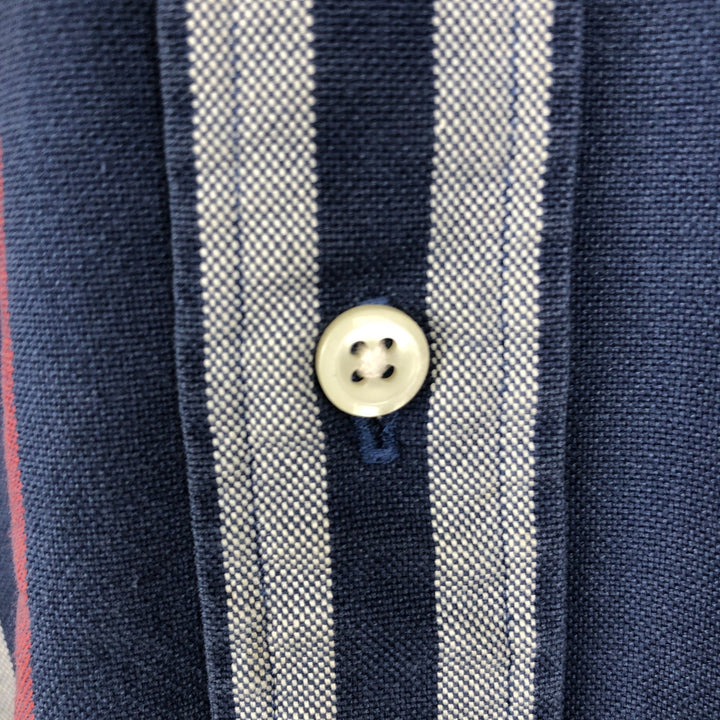 Ralph Lauren Multi-Stripe Long Sleeve Button-Down Striped Shirt, Men's XL cotton navy blue type Vintage Second Hand