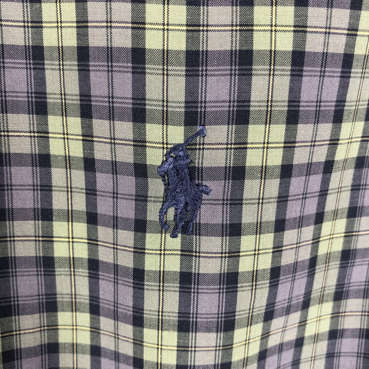 Ralph Lauren BLAKE short sleeve button down check shirt men's XL size cotton green type Vintage Second Hand