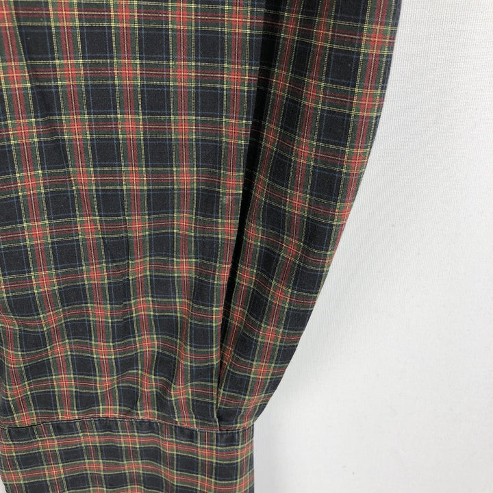 Ralph Lauren long sleeve button down check shirt, men's size L cotton navy blue type Vintage Second Hand
