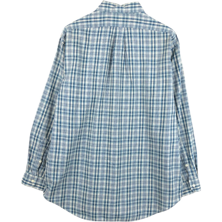 Ralph Lauren BLAKE long sleeve button down check shirt, men's size L cotton Blue type light blue Vintage Second Hand
