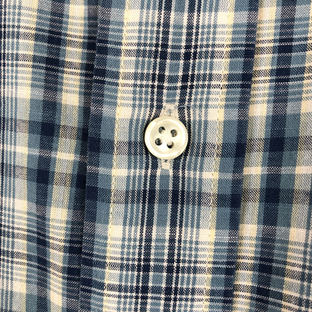 Ralph Lauren BLAKE long sleeve button down check shirt, men's size L cotton Blue type light blue Vintage Second Hand
