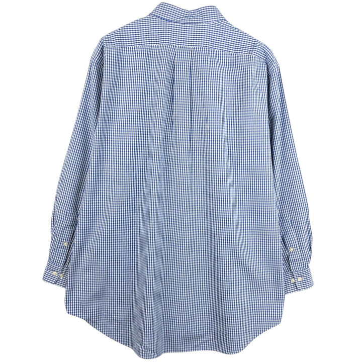 Ralph Lauren YARMOUTH Gingham Check Long Sleeve Button-Down Check Shirt Men's XL cotton blue type Vintage Second Hand