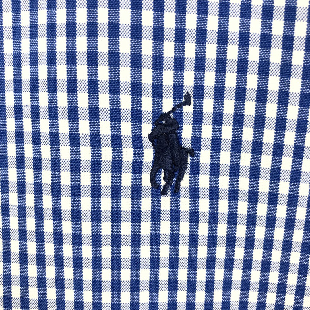 Ralph Lauren YARMOUTH Gingham Check Long Sleeve Button-Down Check Shirt Men's XL cotton blue type Vintage Second Hand