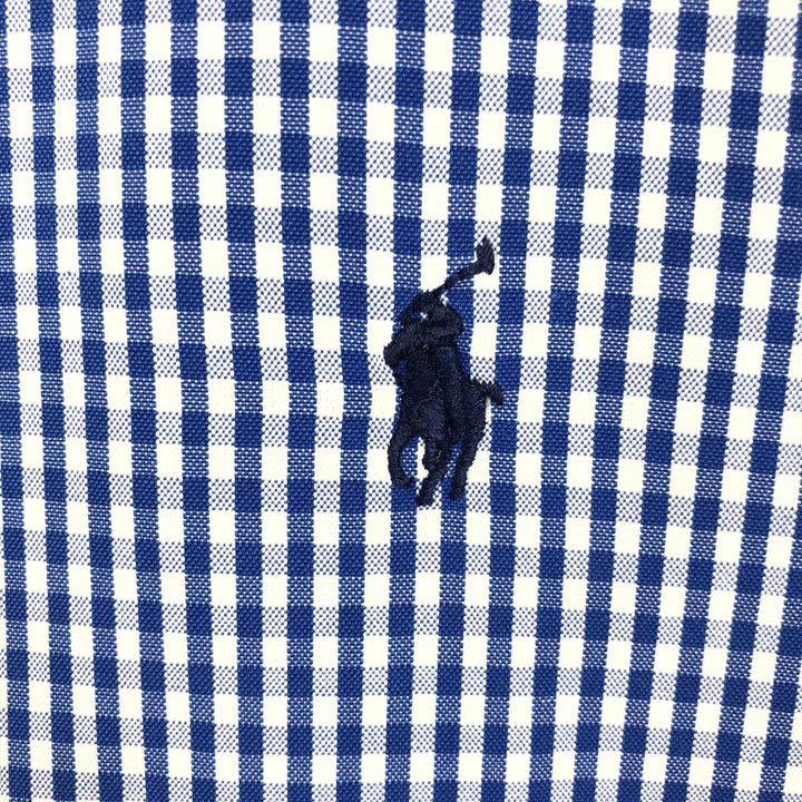 Ralph Lauren YARMOUTH Gingham Check Long Sleeve Button-Down Check Shirt Men's XL cotton blue type Vintage Second Hand