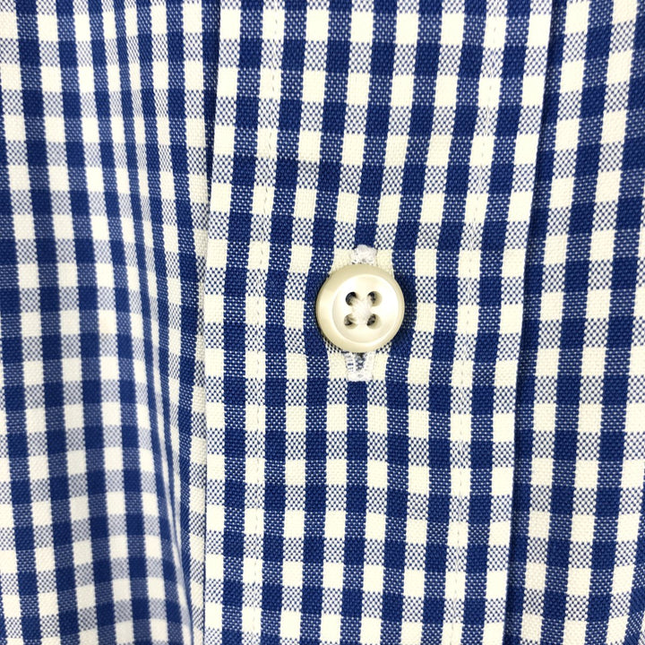 Ralph Lauren YARMOUTH Gingham Check Long Sleeve Button-Down Check Shirt Men's XL cotton blue type Vintage Second Hand