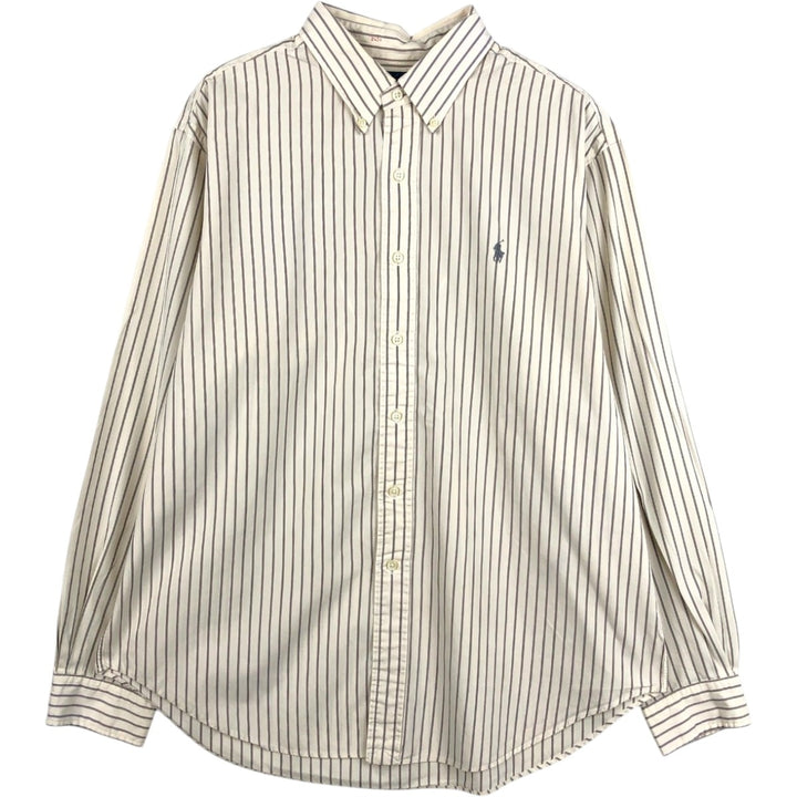Ralph Lauren Classic Fit Long Sleeve Button Down Striped Shirt Men's XL cotton white type Vintage Second Hand