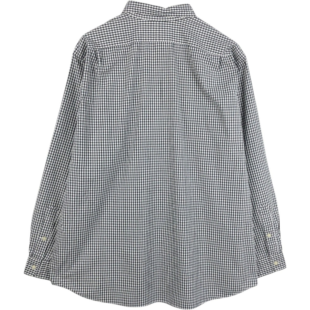 Ralph Lauren POLO GOLF LOWELL SPORT Gingham Check Long-Sleeve Cotton Check Shirt, Men's XXL (approx.) cotton black type Vintage Second Hand
