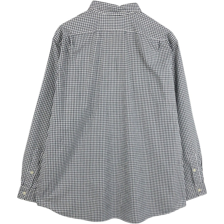 Ralph Lauren POLO GOLF LOWELL SPORT Gingham Check Long-Sleeve Cotton Check Shirt, Men's XXL (approx.) cotton black type Vintage Second Hand