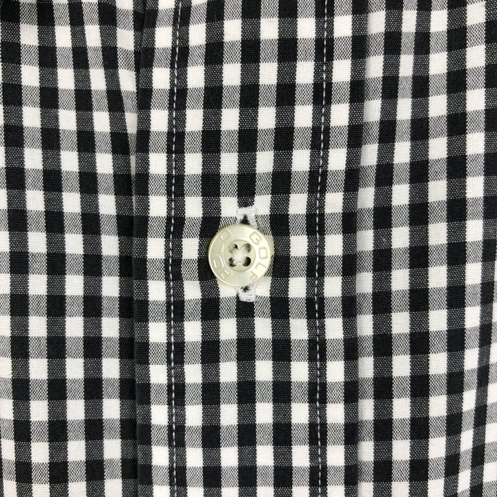Ralph Lauren POLO GOLF LOWELL SPORT Gingham Check Long-Sleeve Cotton Check Shirt, Men's XXL (approx.) cotton black type Vintage Second Hand
