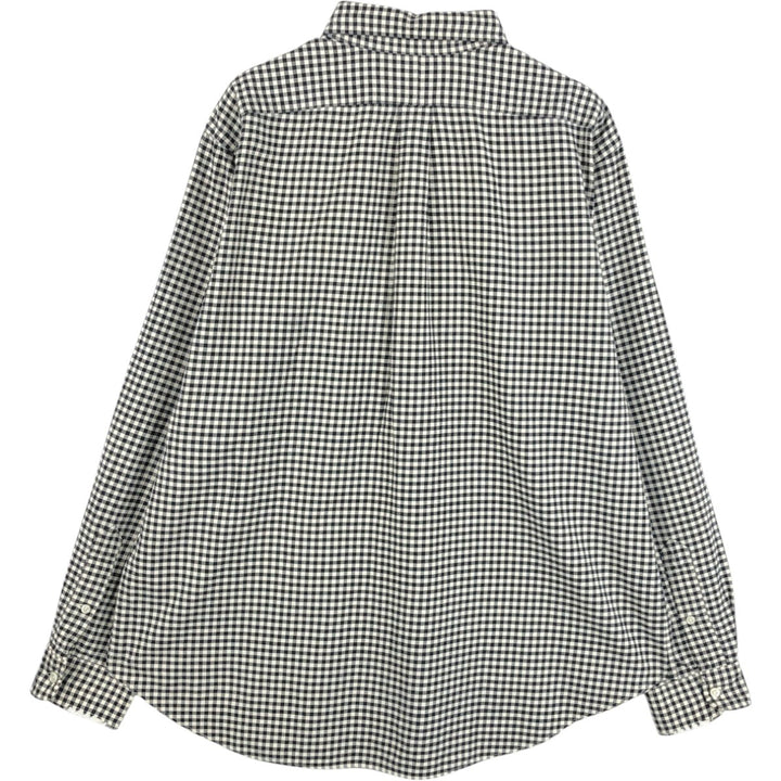 Ralph Lauren Classic Fit Gingham Check Long Sleeve Button-Down Check Shirt, Men's Size XL cotton black type Vintage Second Hand