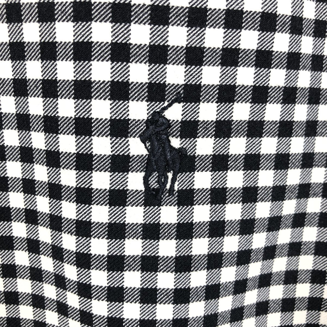 Ralph Lauren Classic Fit Gingham Check Long Sleeve Button-Down Check Shirt, Men's Size XL cotton black type Vintage Second Hand