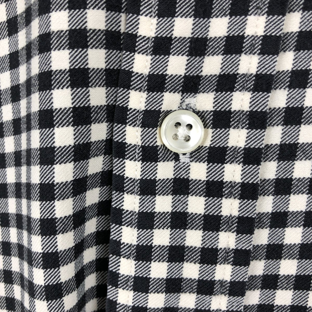 Ralph Lauren Classic Fit Gingham Check Long Sleeve Button-Down Check Shirt, Men's Size XL cotton black type Vintage Second Hand