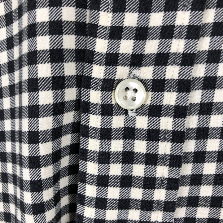Ralph Lauren Classic Fit Gingham Check Long Sleeve Button-Down Check Shirt, Men's Size XL cotton black type Vintage Second Hand