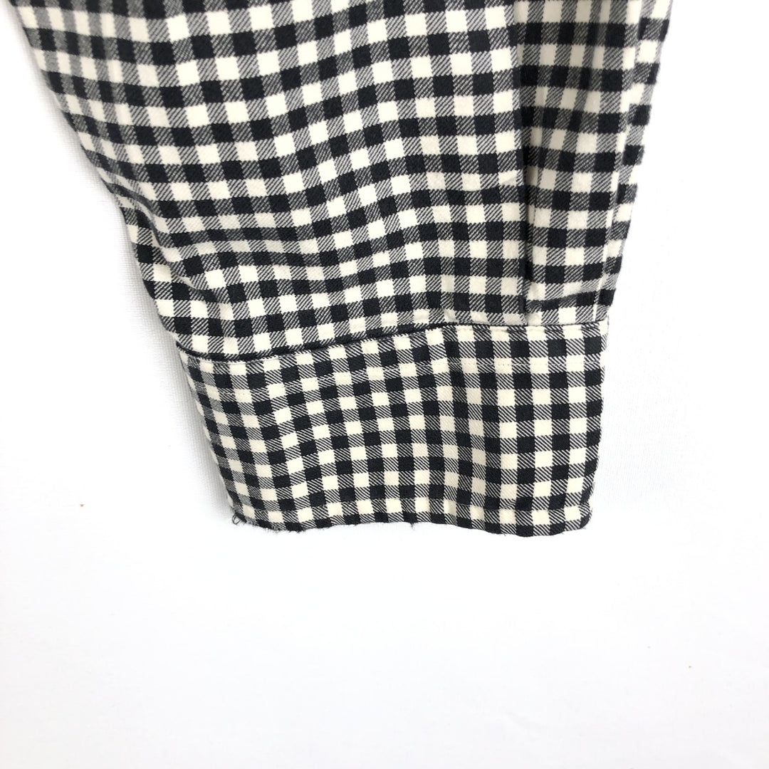Ralph Lauren Classic Fit Gingham Check Long Sleeve Button-Down Check Shirt, Men's Size XL cotton black type Vintage Second Hand