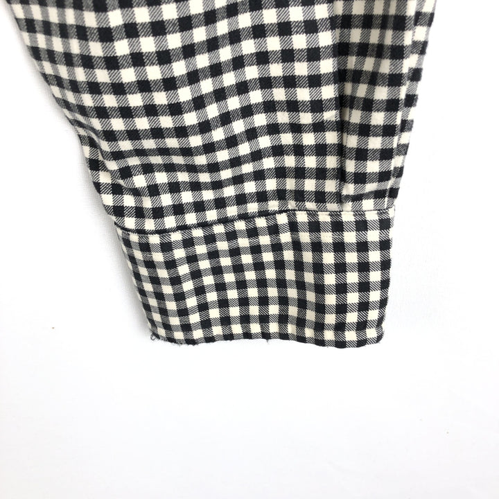 Ralph Lauren Classic Fit Gingham Check Long Sleeve Button-Down Check Shirt, Men's Size XL cotton black type Vintage Second Hand