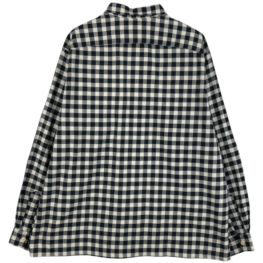 Ralph Lauren POLO by Ralph Lauren gingham check long-sleeved cotton check shirt, men's size XL cotton black type Vintage Second Hand