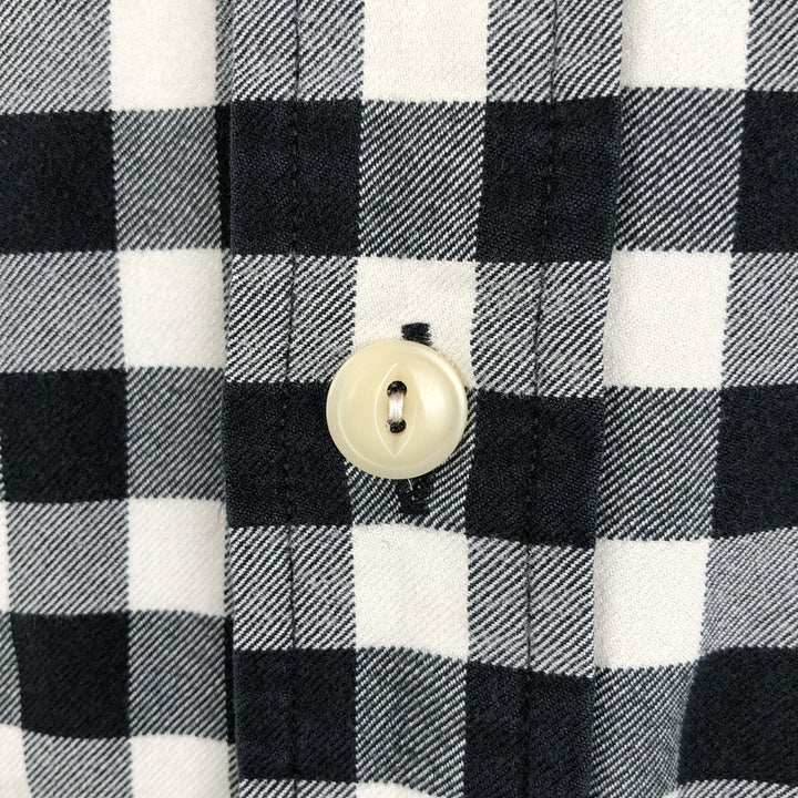 Ralph Lauren POLO by Ralph Lauren gingham check long-sleeved cotton check shirt, men's size XL cotton black type Vintage Second Hand