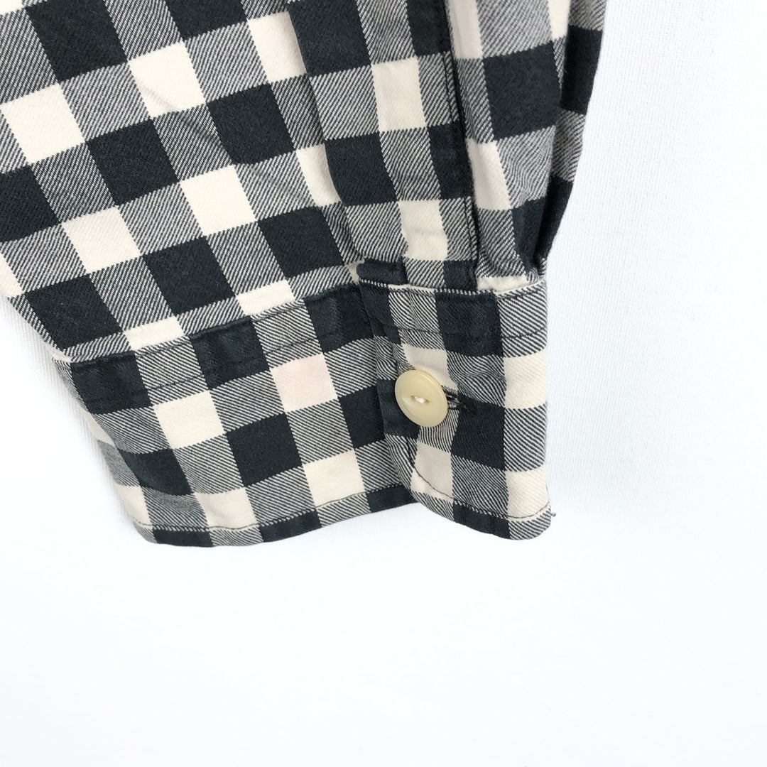 Ralph Lauren POLO by Ralph Lauren gingham check long-sleeved cotton check shirt, men's size XL cotton black type Vintage Second Hand