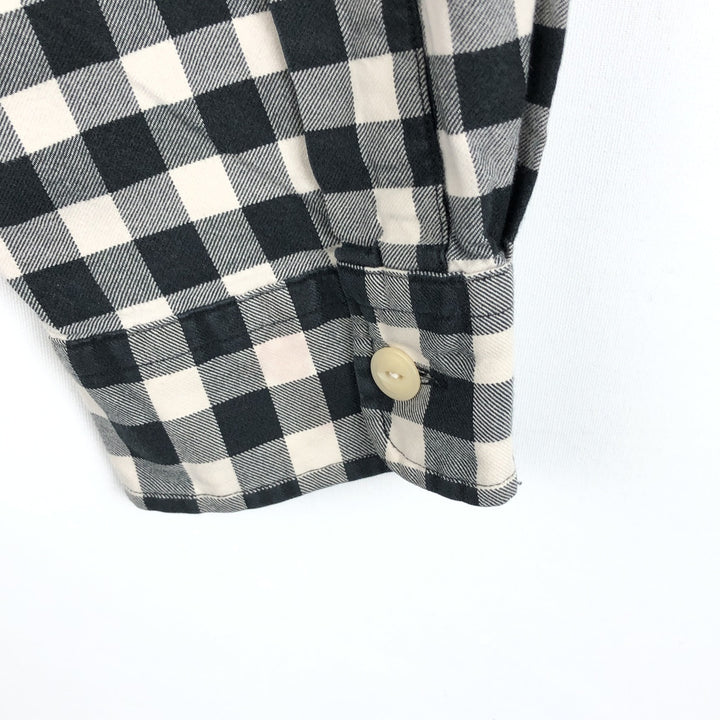 Ralph Lauren POLO by Ralph Lauren gingham check long-sleeved cotton check shirt, men's size XL cotton black type Vintage Second Hand