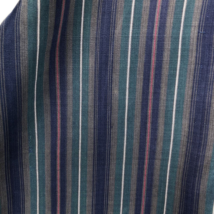 Ralph Lauren Multi-Stripe Long Sleeve Button-Down Striped Shirt, Men's Size L cotton navy blue type Vintage Second Hand