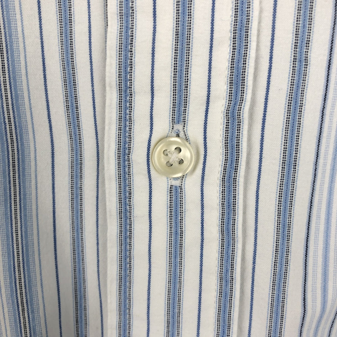 Ralph Lauren Classic Fit Multi-Stripe Long Sleeve Button-Down Striped Shirt, Men's Size L cotton Blue type light blue Vintage Second Hand