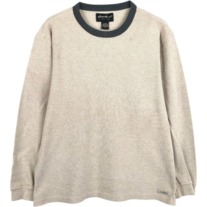 Eddie Bauer Thermal Long-Sleeve T-Shirt, Men's Size S cotton Beige type Vintage Second Hand