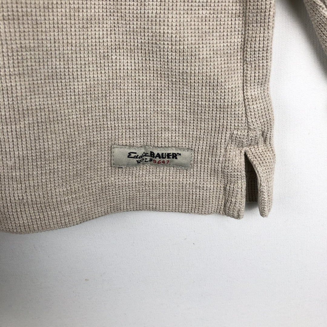 Eddie Bauer Thermal Long-Sleeve T-Shirt, Men's Size S cotton Beige type Vintage Second Hand