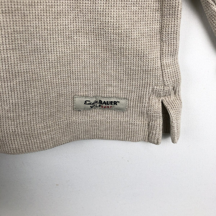 Eddie Bauer Thermal Long-Sleeve T-Shirt, Men's Size S cotton Beige type Vintage Second Hand
