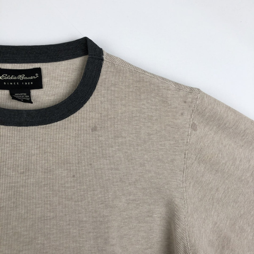 Eddie Bauer Thermal Long-Sleeve T-Shirt, Men's Size S cotton Beige type Vintage Second Hand