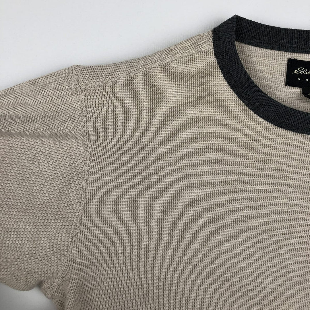 Eddie Bauer Thermal Long-Sleeve T-Shirt, Men's Size S cotton Beige type Vintage Second Hand