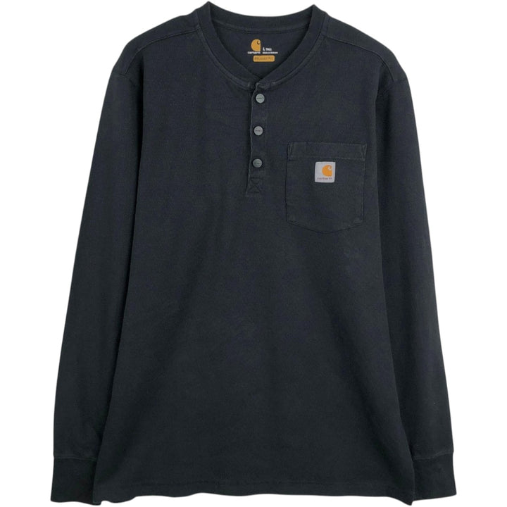 Carhartt Henley Neck Thermal Long Tee, Honeycomb, Men's Size L cotton black type Vintage Second Hand