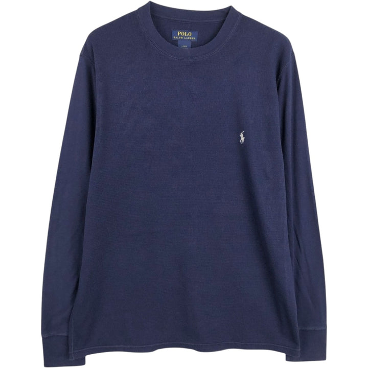 Ralph Lauren POLO RALPH LAUREN Thermal Ron T-shirt Honeycomb Men's L size cotton navy blue type Vintage Second Hand