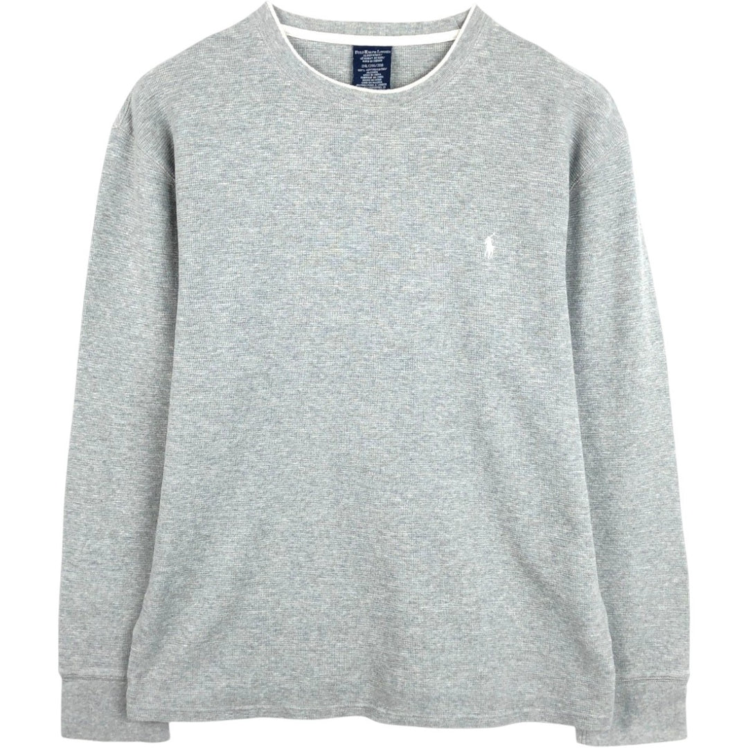 Ralph Lauren POLO RALPH LAUREN SLEEPWEAR Thermal Long T-shirt Waffle Men's XXL cotton gray type Vintage Second Hand