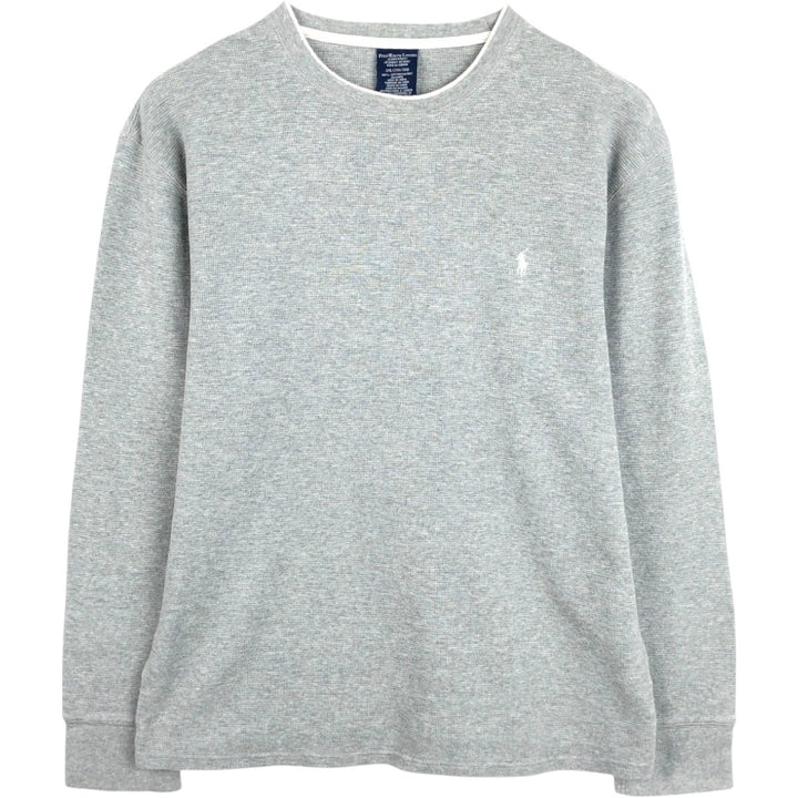 Ralph Lauren POLO RALPH LAUREN SLEEPWEAR Thermal Long T-shirt Waffle Men's XXL cotton gray type Vintage Second Hand