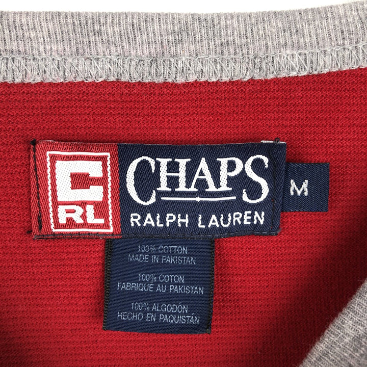 Ralph Lauren CHAPS Thermal Long-Sleeve T-Shirt, Men's Size M (approx.) cotton red type Vintage Second Hand