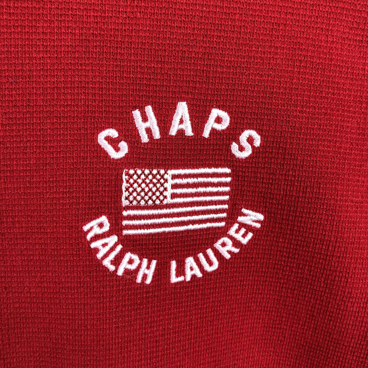 Ralph Lauren CHAPS Thermal Long-Sleeve T-Shirt, Men's Size M (approx.) cotton red type Vintage Second Hand