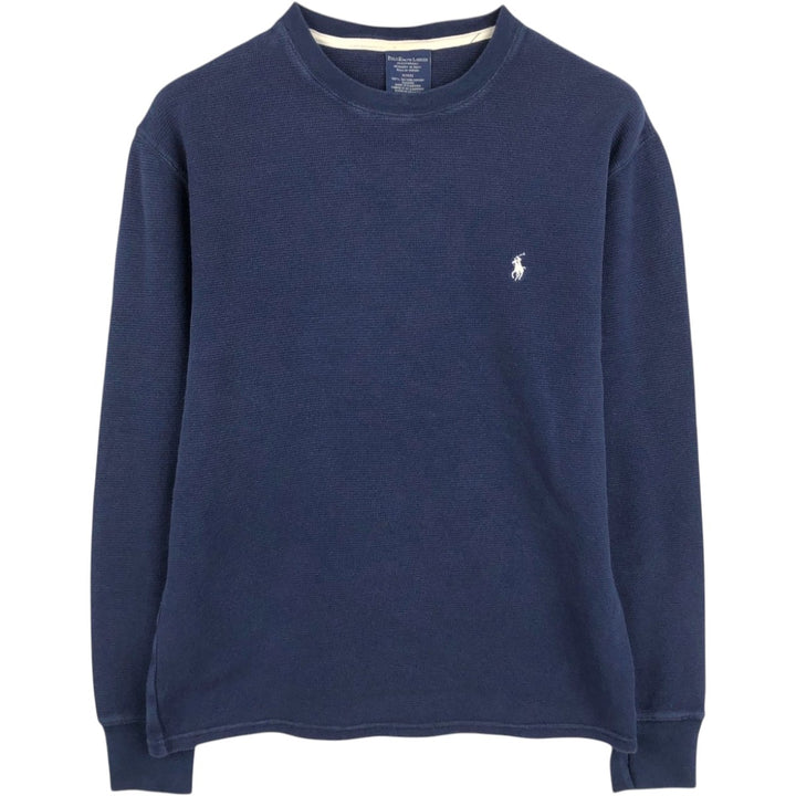 Ralph Lauren Sleepwear Thermal T-Shirt, Waffle, Men's Size M cotton navy blue type Vintage Second Hand