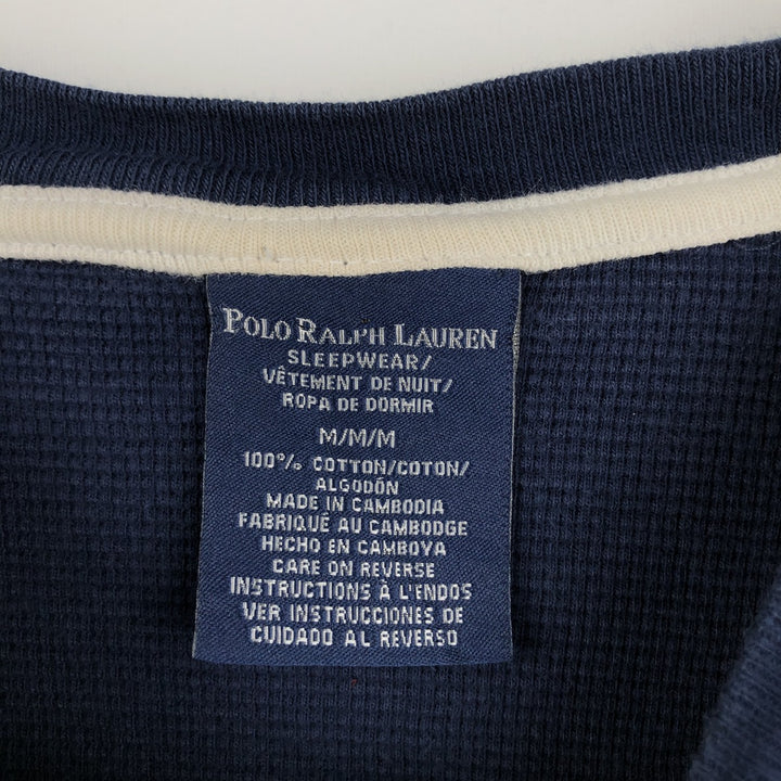 Ralph Lauren Sleepwear Thermal T-Shirt, Waffle, Men's Size M cotton navy blue type Vintage Second Hand
