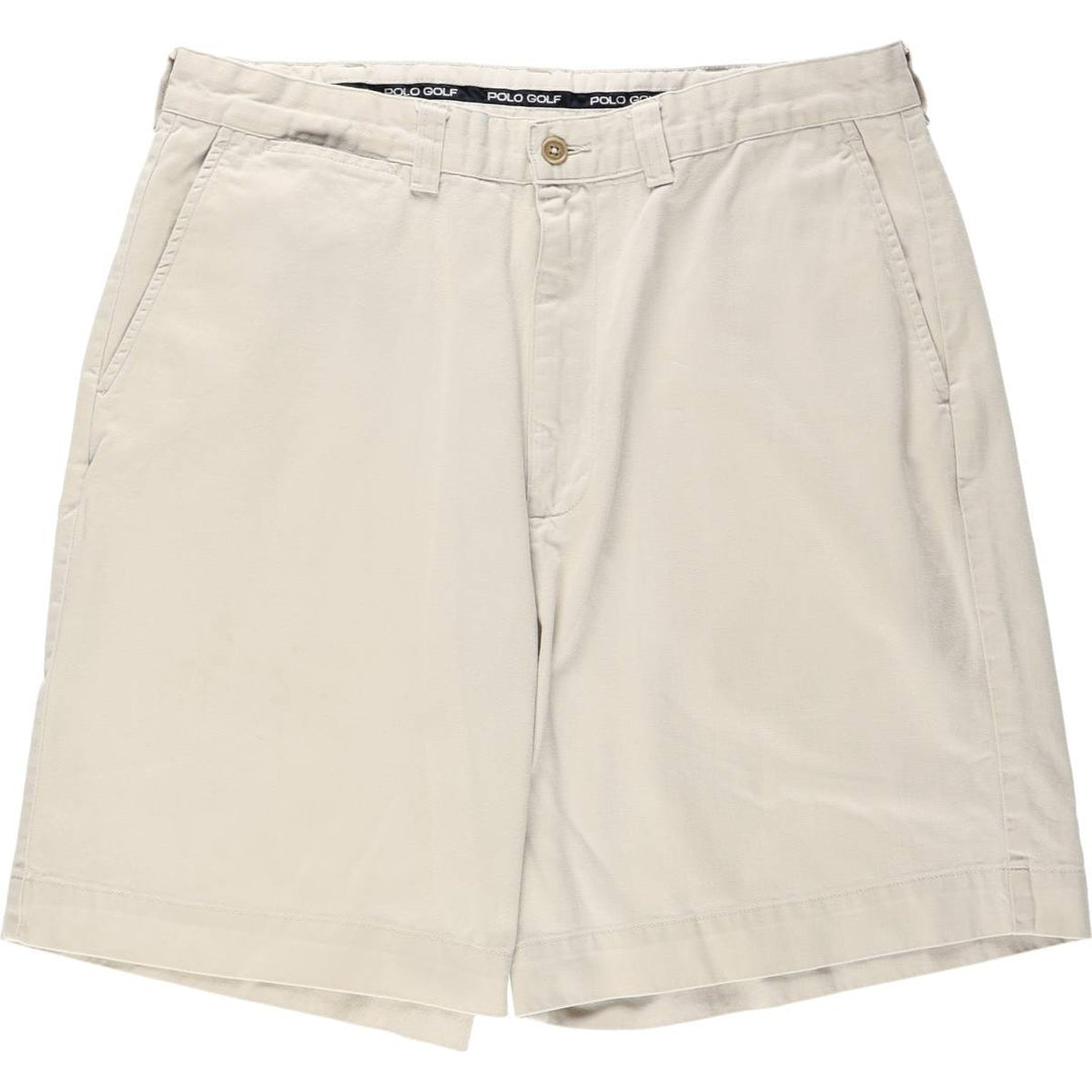 Ralph Lauren POLO GOLF PHILIP SHORT Chino Shorts, Men's Size W34 (approx.) cotton ivory Vintage Second Hand
