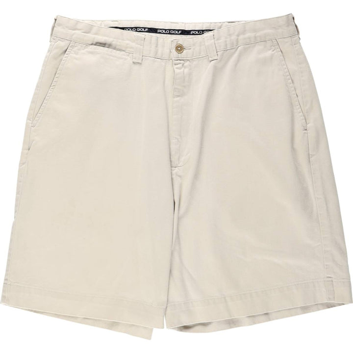 Ralph Lauren POLO GOLF PHILIP SHORT Chino Shorts, Men's Size W34 (approx.) cotton ivory Vintage Second Hand