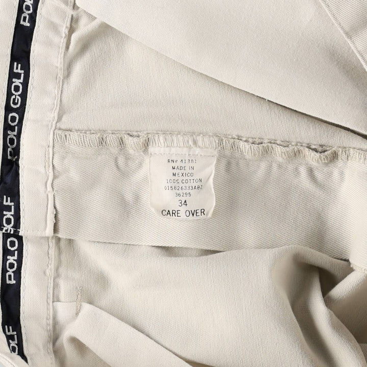Ralph Lauren POLO GOLF PHILIP SHORT Chino Shorts, Men's Size W34 (approx.) cotton ivory Vintage Second Hand