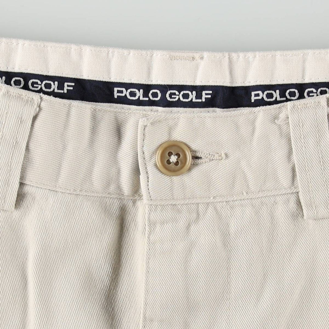 Ralph Lauren POLO GOLF PHILIP SHORT Chino Shorts, Men's Size W34 (approx.) cotton ivory Vintage Second Hand