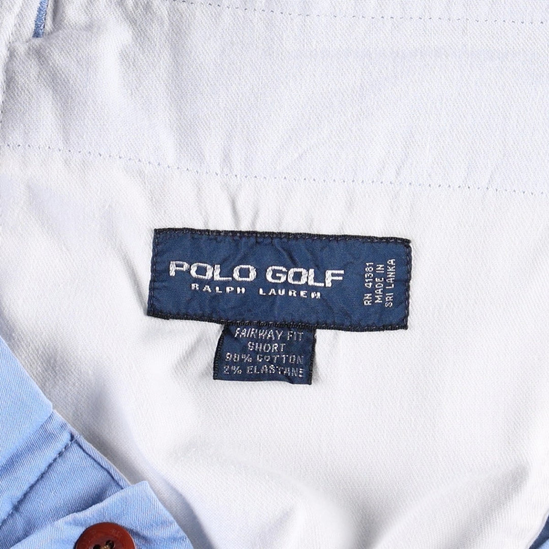 Ralph Lauren x Polo Golf Fairway Fit Shorts, Two-Pleat Chino Shorts, Men's Size W36 (approx.) cotton blue type Vintage Second Hand