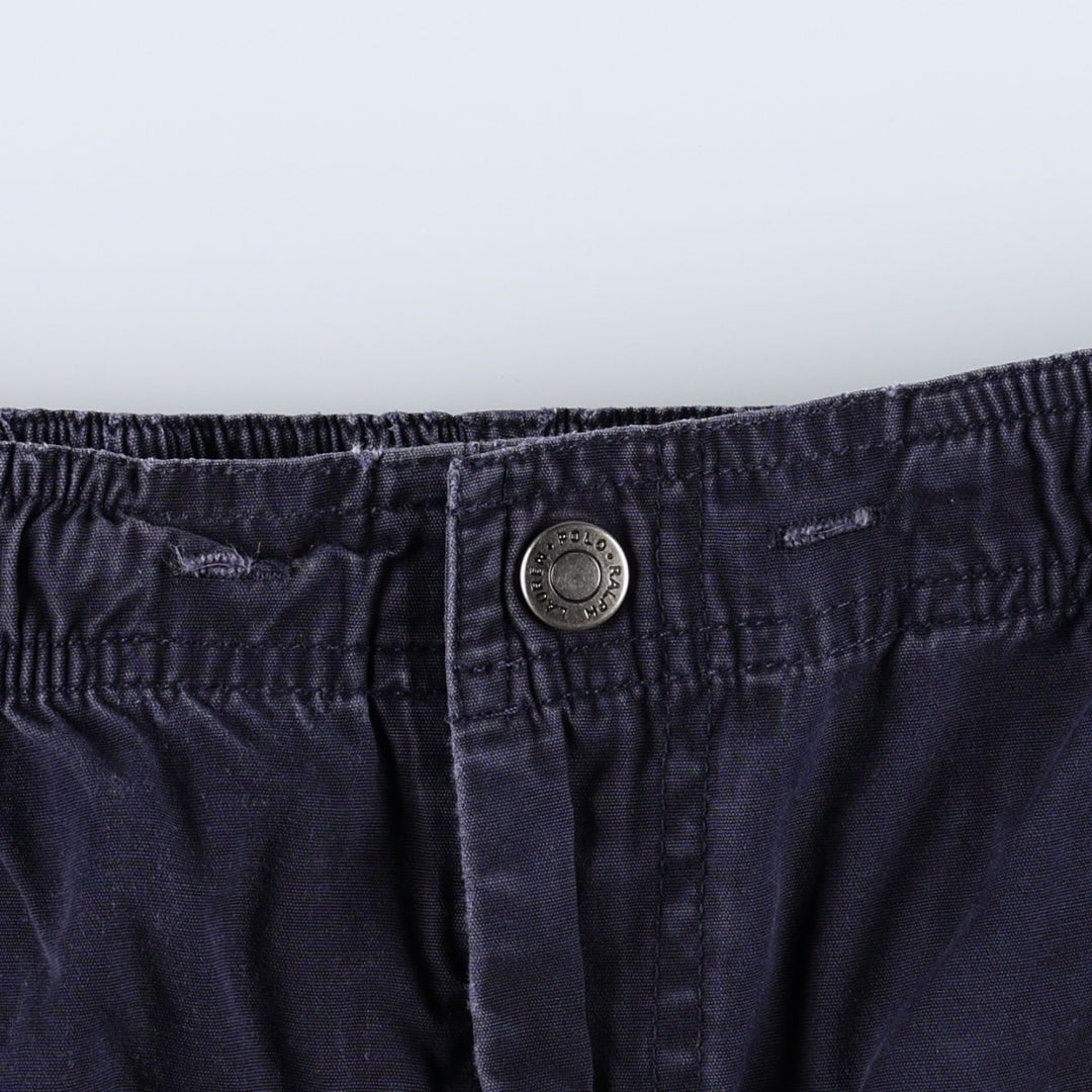 Ralph Lauren POLO by Ralph Lauren Chino Shorts, Men's Size XL (approx.) cotton navy blue type Vintage Second Hand