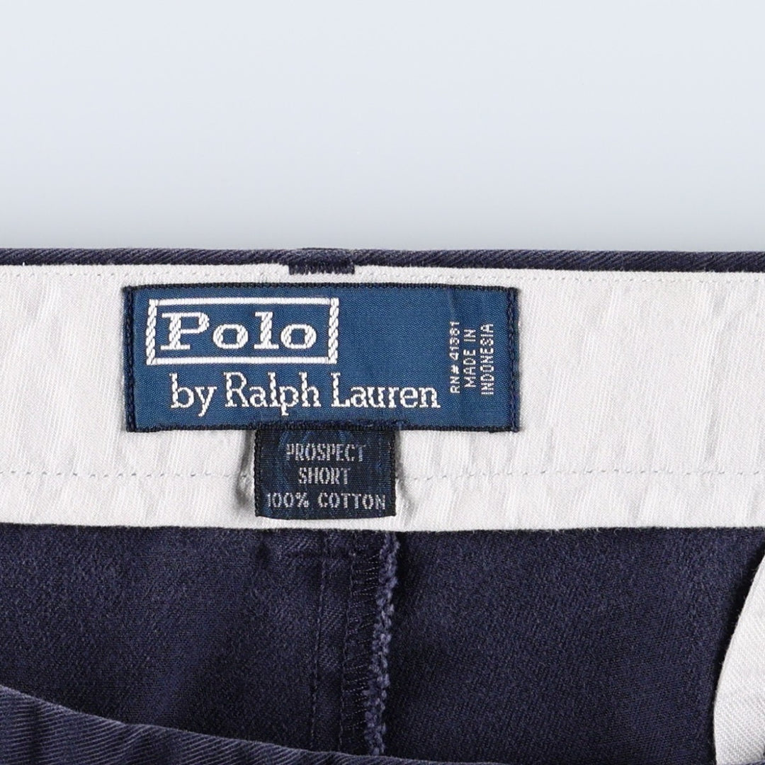 Ralph Lauren POLO by Ralph Lauren PROSPECT SHORT chino shorts, men's size W37 cotton navy blue type Vintage Second Hand