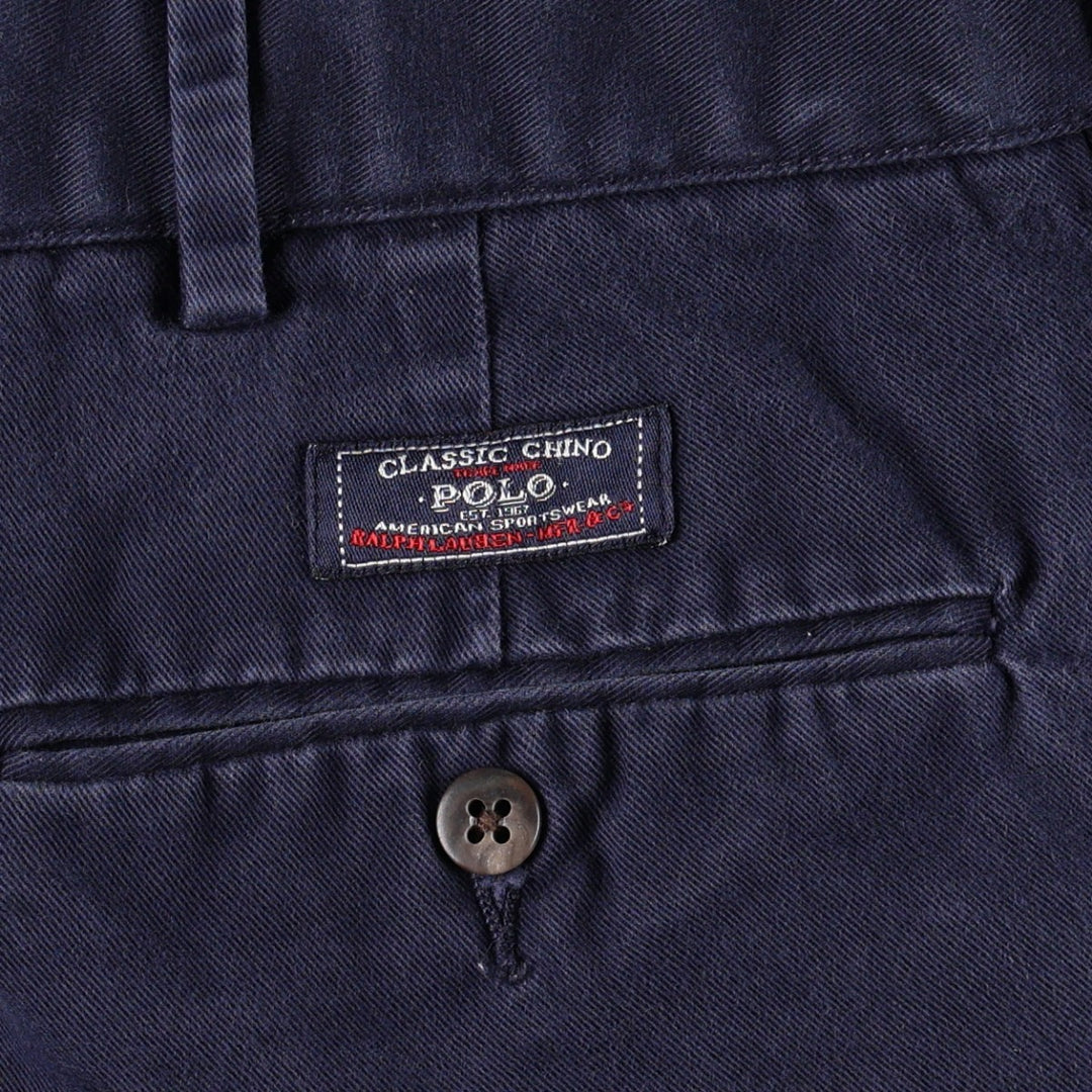 Ralph Lauren POLO by Ralph Lauren PROSPECT SHORT chino shorts, men's size W37 cotton navy blue type Vintage Second Hand