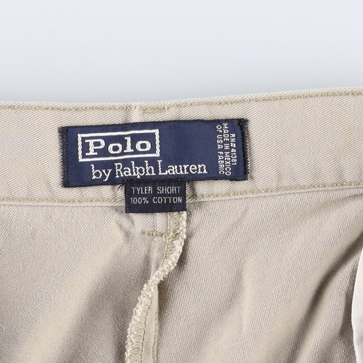 Ralph Lauren POLO by Ralph Lauren TYLER SHORT Two-pleat chino shorts, short pants, men's size W36 cotton Beige type Vintage Second Hand