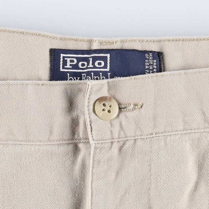Ralph Lauren POLO by Ralph Lauren TYLER SHORT Two-pleat chino shorts, short pants, men's size W36 cotton Beige type Vintage Second Hand