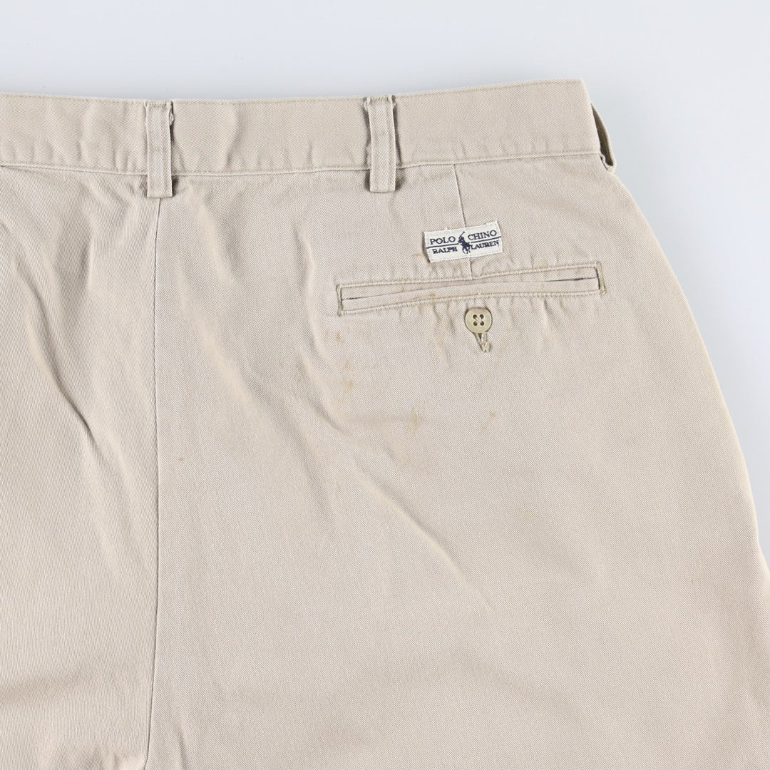 Ralph Lauren POLO by Ralph Lauren TYLER SHORT Two-pleat chino shorts, short pants, men's size W36 cotton Beige type Vintage Second Hand